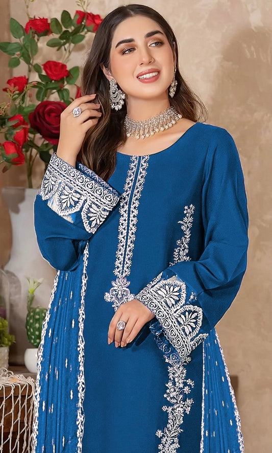 NF-326 Zarkash Luxury Embroidered Lawn 3PC