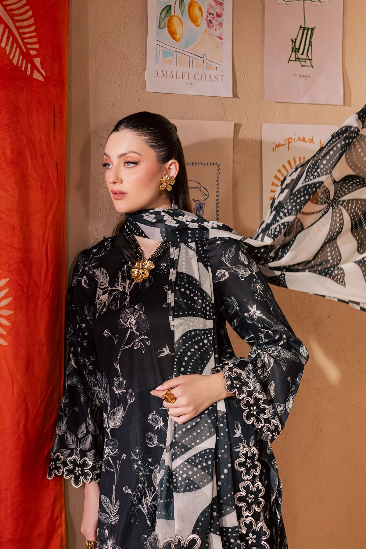 NF-26-03 Nureh Luxury Print with Ready to wear Dubata
