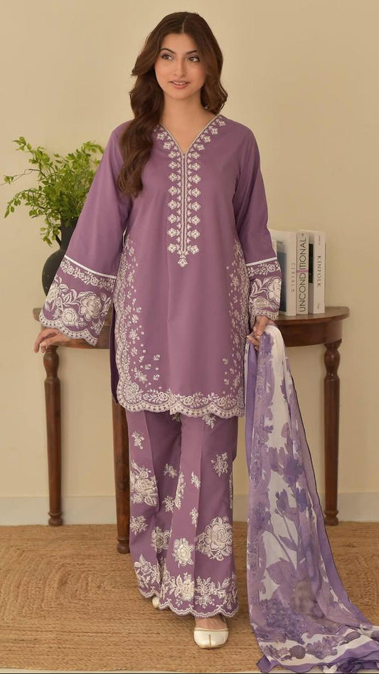 NF-318 Coco by Zara Luxury Applic work sleeves Lawn 3Pc