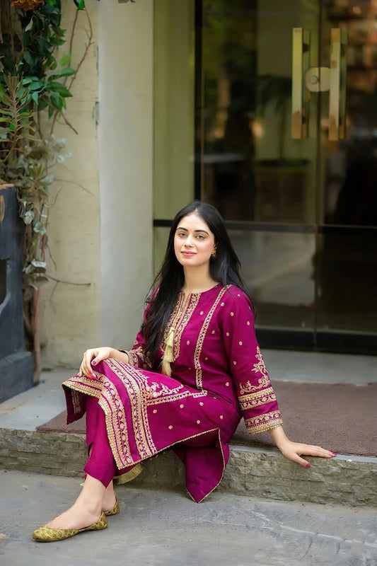 NF-341 Omal by kOmal Luxury Embroidered Lawn 2PC