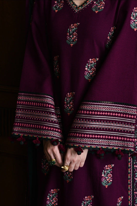 NF-508 Batik Purple Luxury Embroidered Lawn 3PC