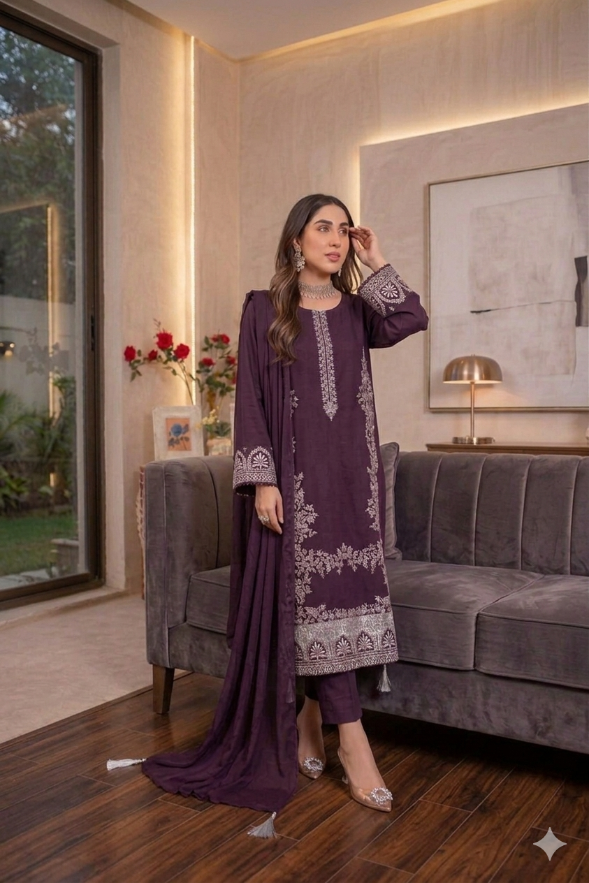 NF-336 Zarkash Luxury Embroidered Lawn 3PC