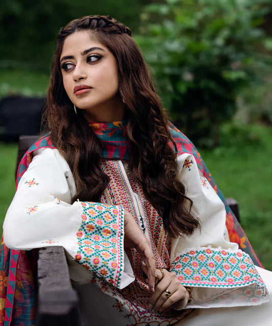 NF-310 Sapphire by Sajjal Luxury Embroidered Lawn 3PC