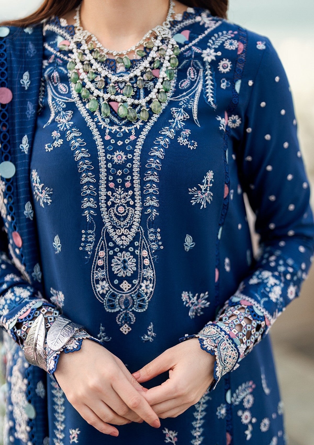 NF-6108 Qalamkar Luxury Embroidered Lawn 3PC