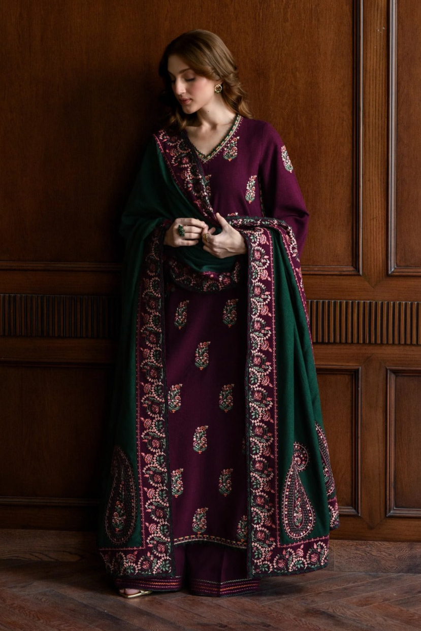 NF-508 Batik Purple Luxury Embroidered Lawn 3PC