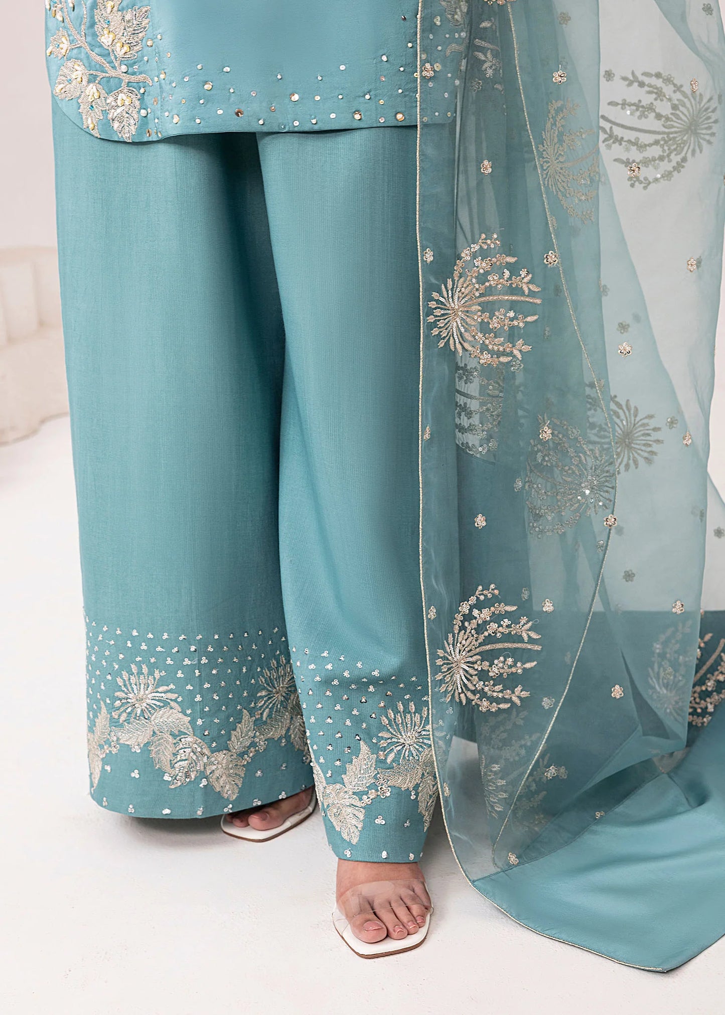 NF-845 Deepak Perwani Luxury Embroidered Lawn 3PC