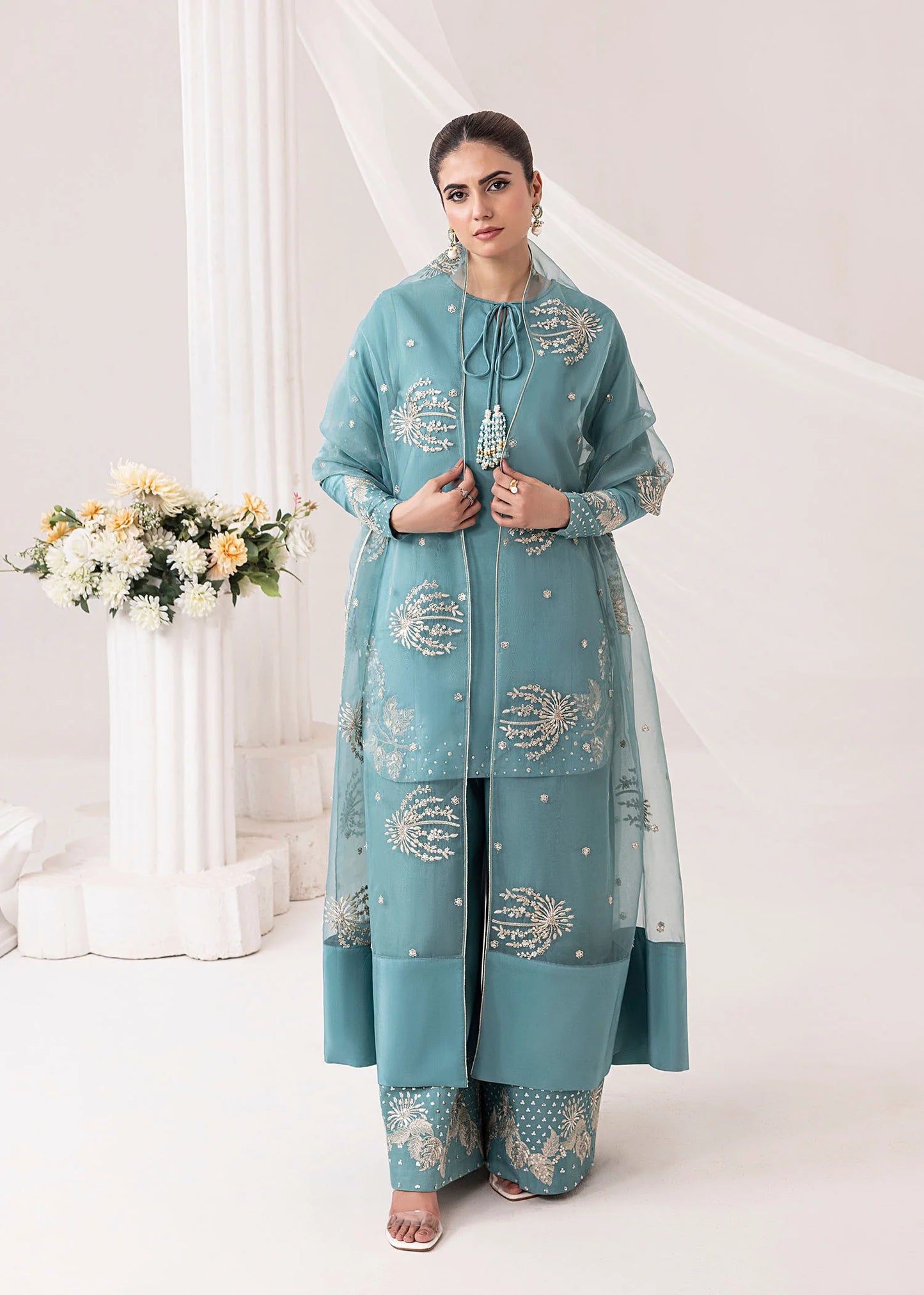NF-845 Deepak Perwani Luxury Embroidered Lawn 3PC