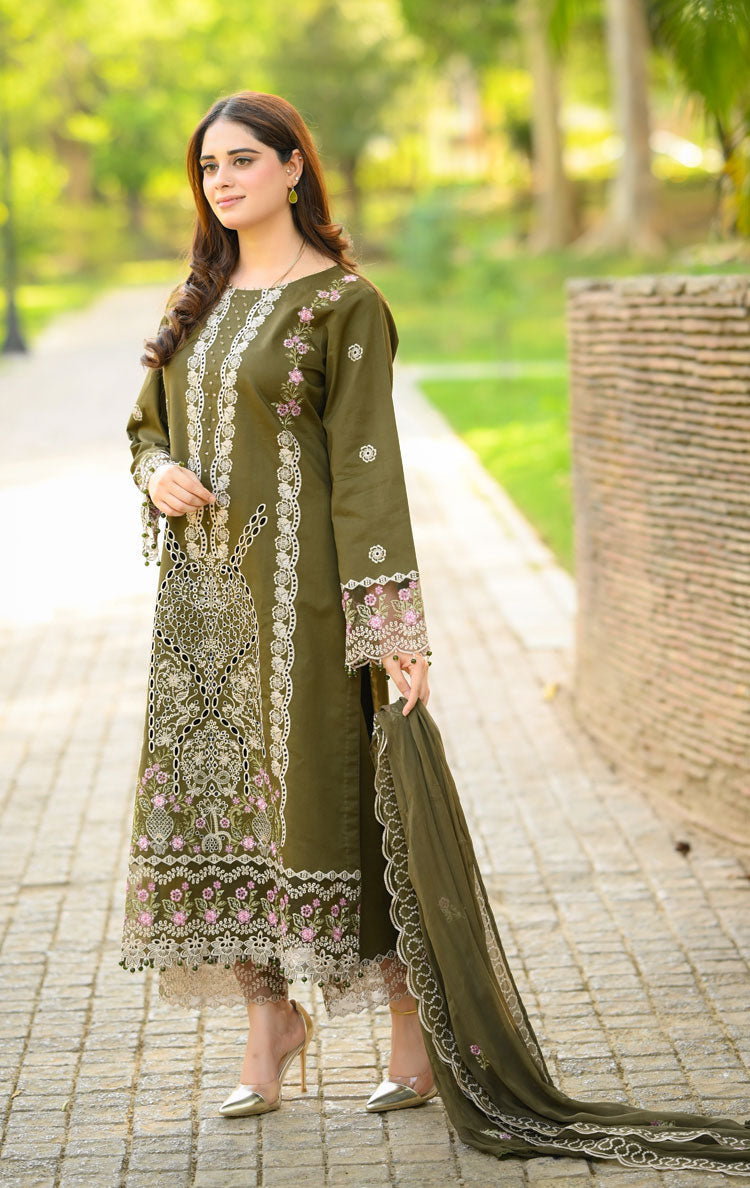 NF-6116 Mushq Luxury Embroidered Lawn 3PC