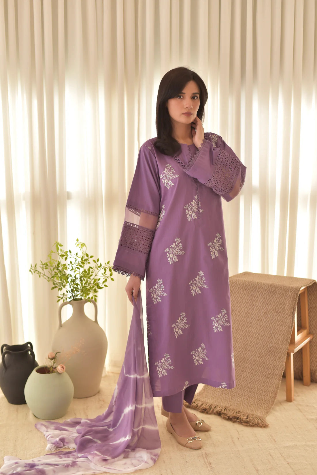 NF-5272 Hussain rehar Luxury Embroidered Lawn 3PC