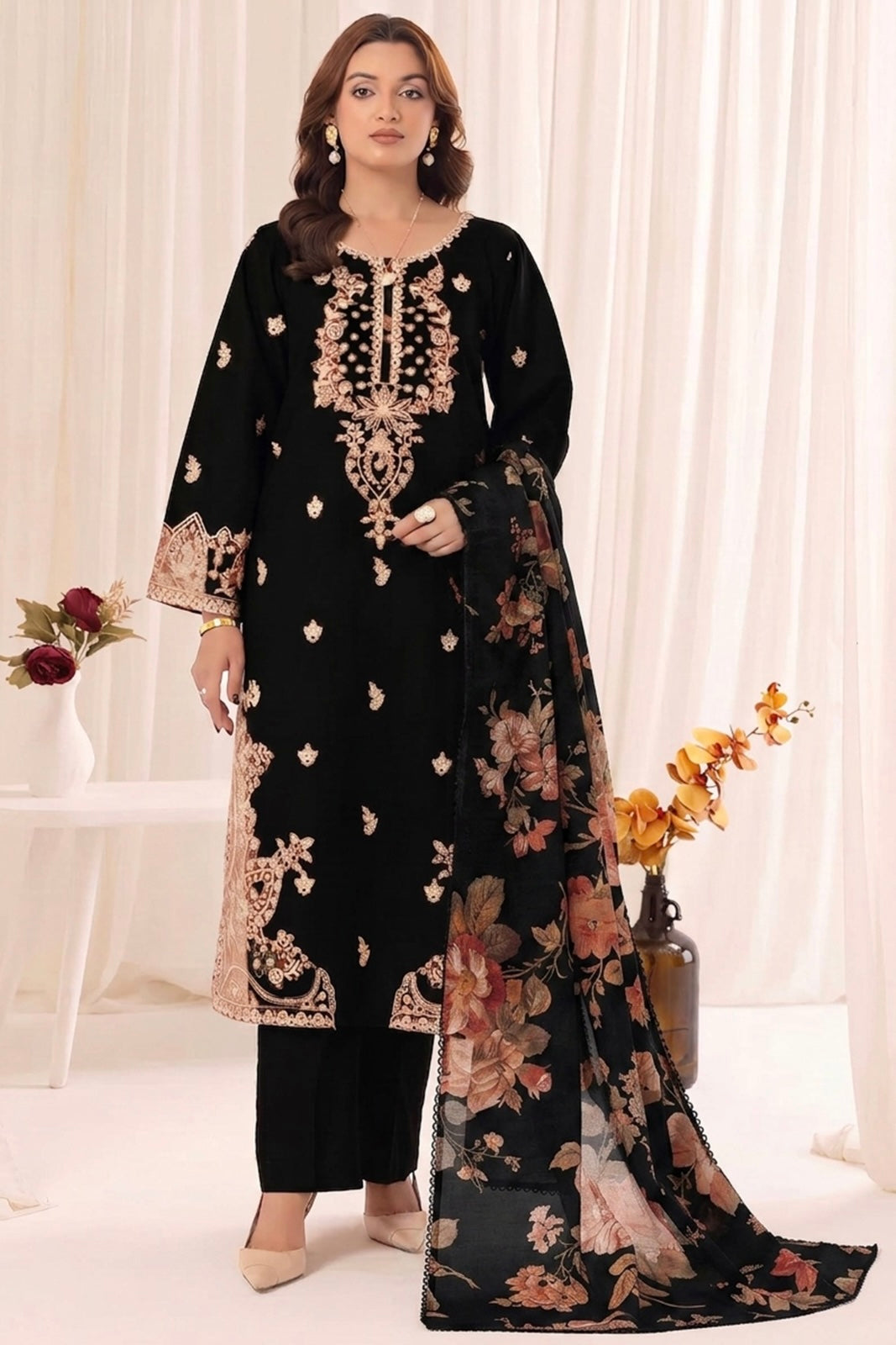 NF-101 Mohagani Luxury Embroidered Danak 3PC