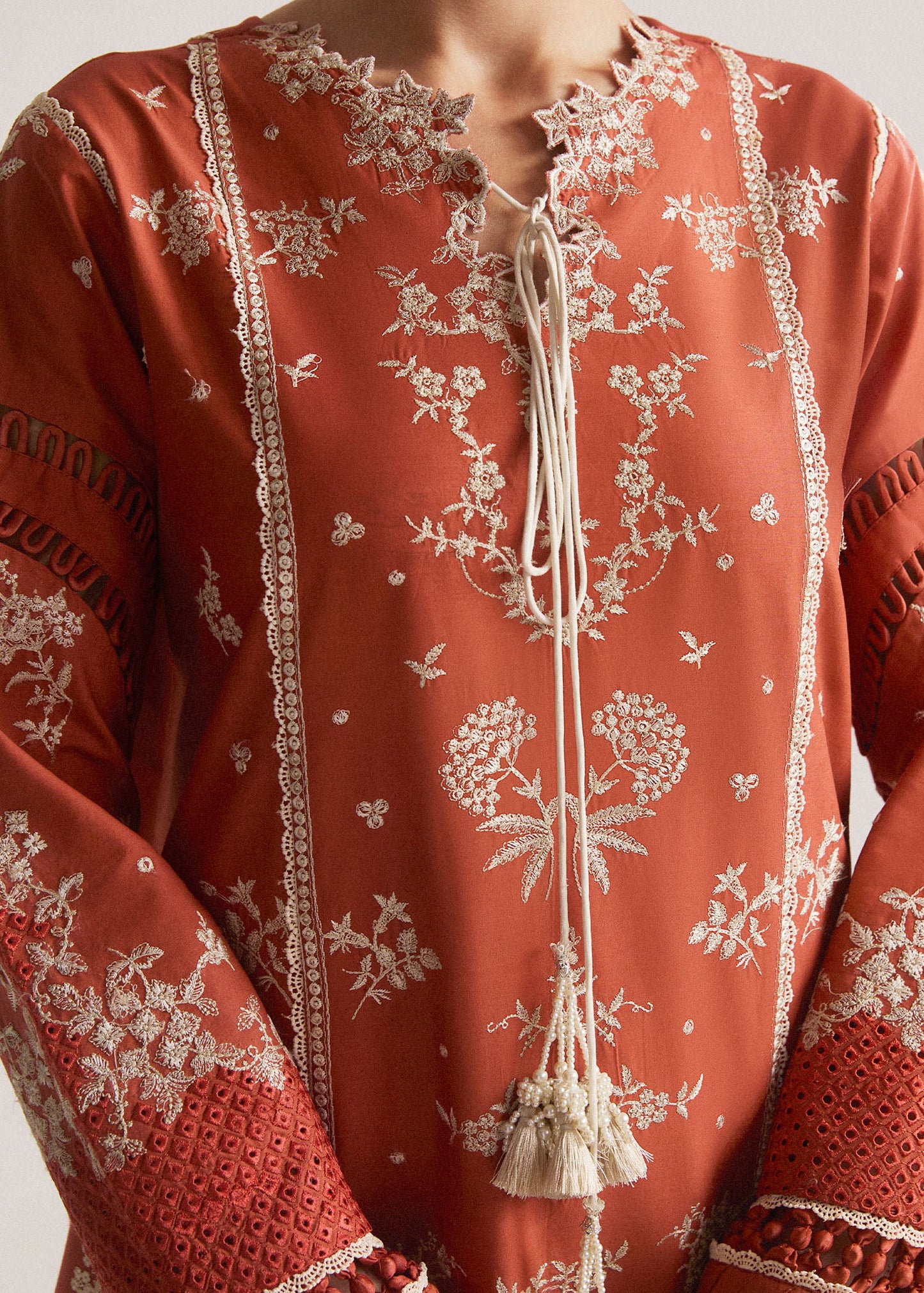 NF-833 Hussain Rehar Luxury Embroidered lawn 3PC