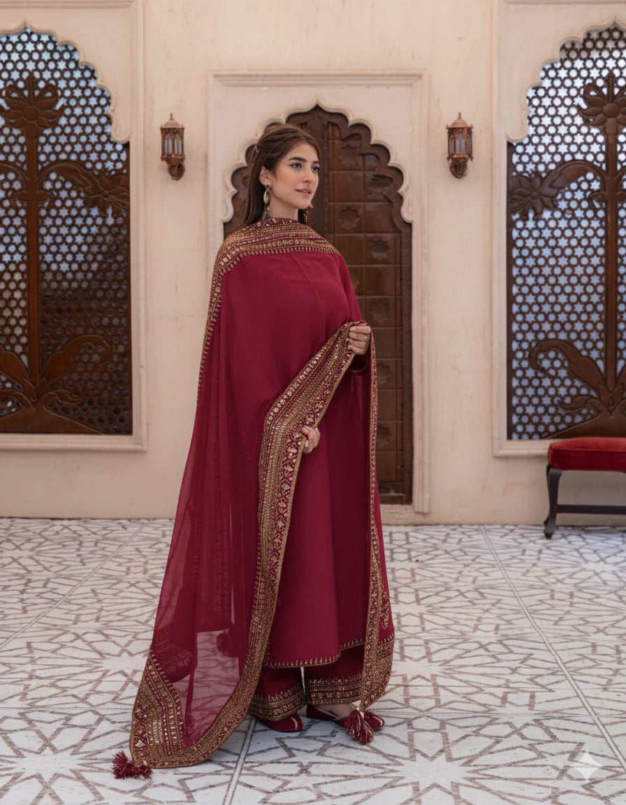 NF-1816 Dyot Luxury Embroidered Lawn 3PC