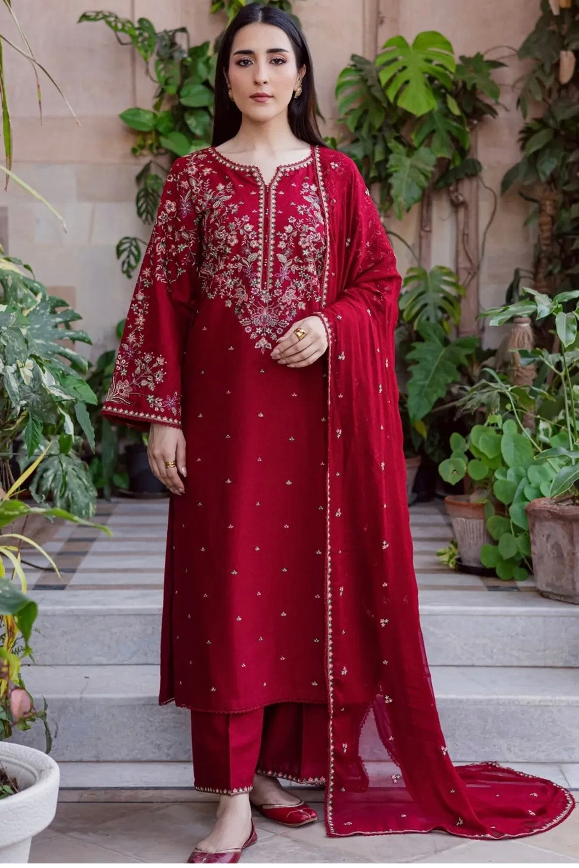 NF-4143 Batik Luxury Embroidered Danak 3PC