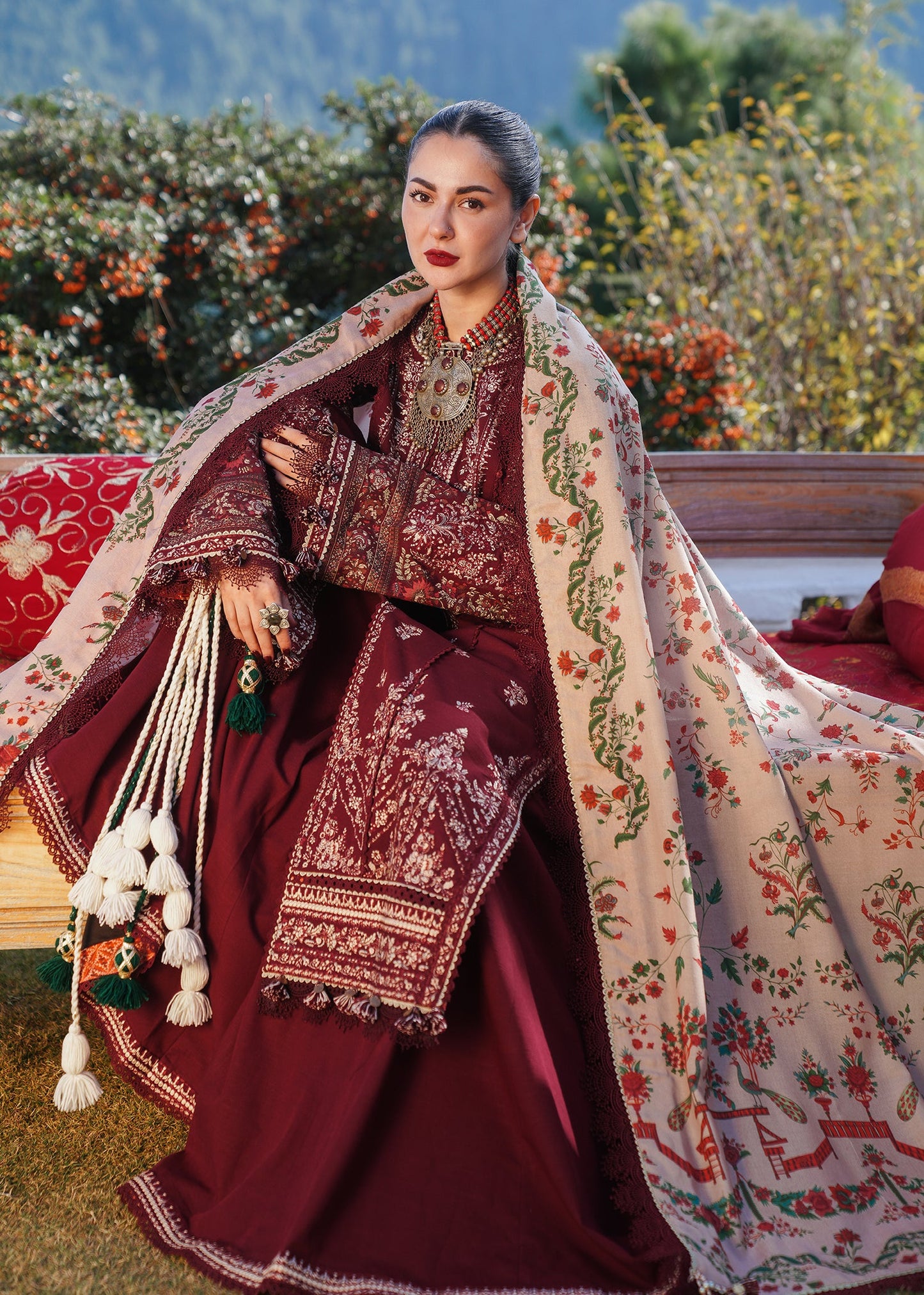 NF-262 Hussain Rehar Luxury Embroidered 3PC