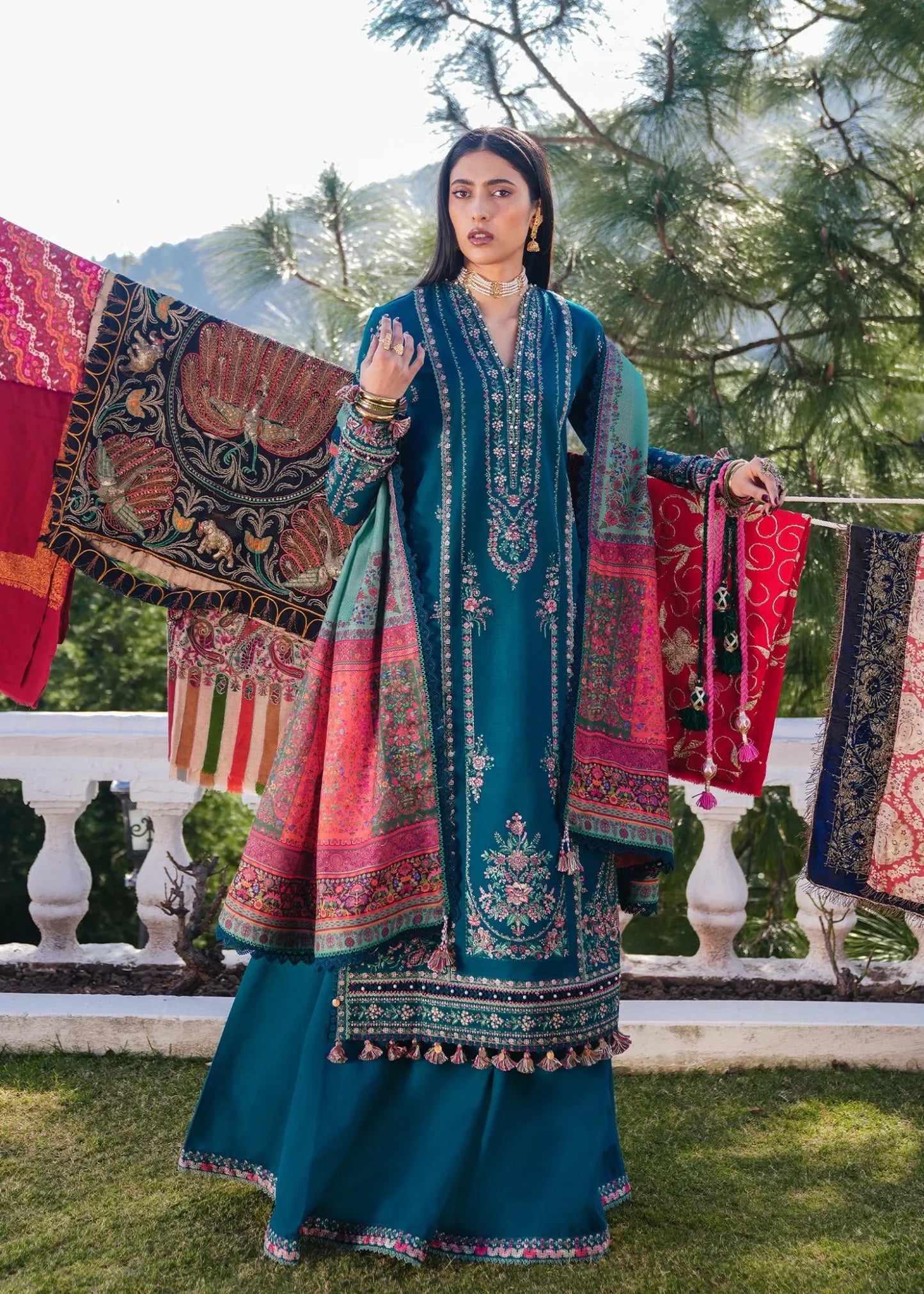NF-121 hussain Rehar luxury Embroidered Lawn 3PC