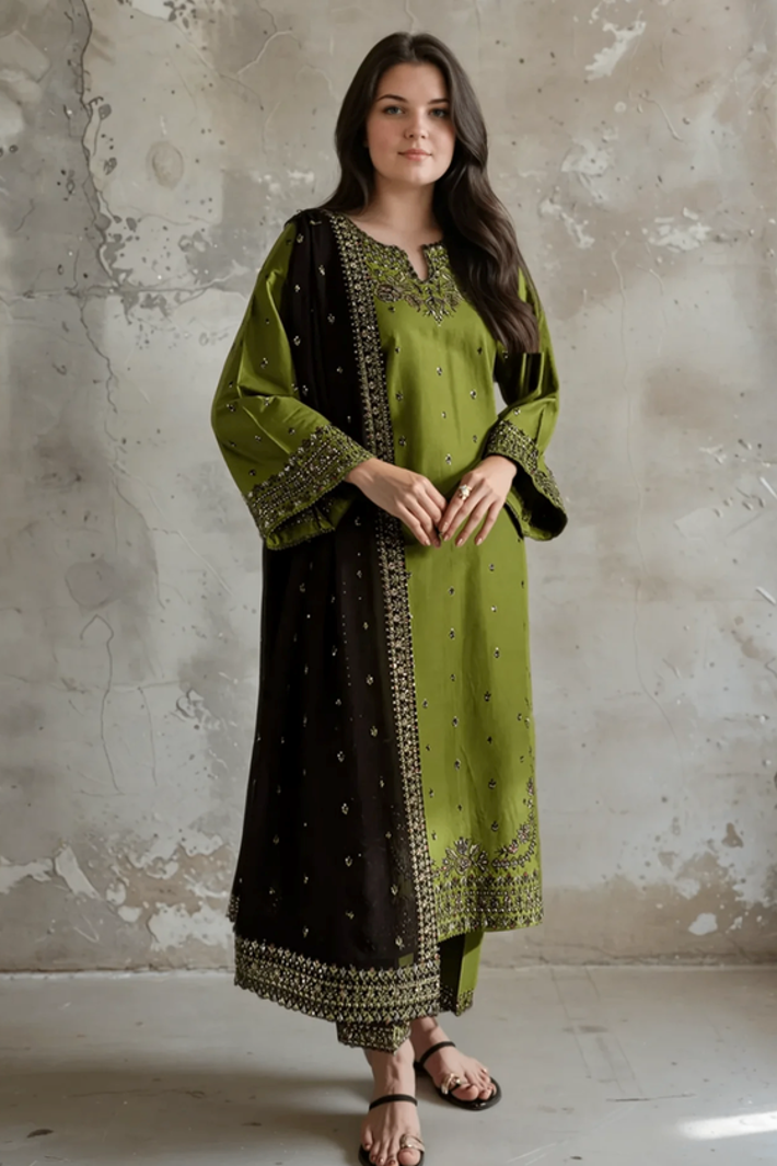 NF-4156 Mushq Luxury Embroidered Lawn 3PC