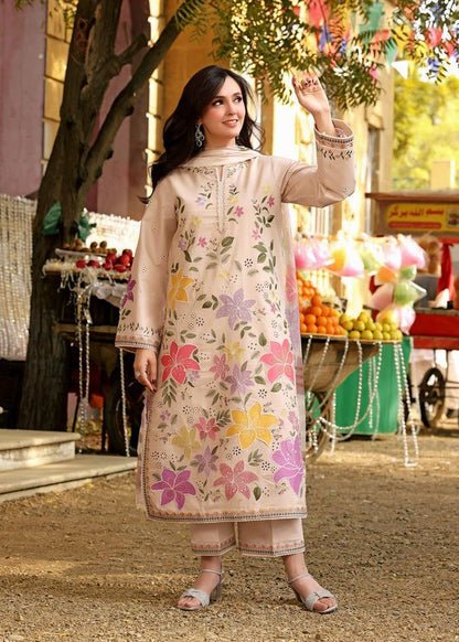 NF-1836 Aneelas Luxury Embroidered Lawn 3PC