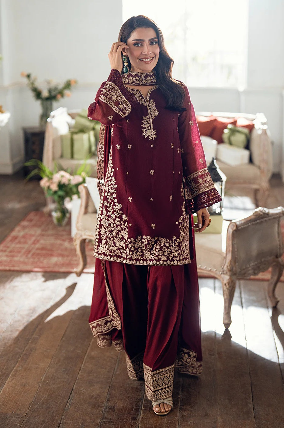 NF-716 Azure by Ayza Khan Luxury Embroidered Lawn 2PC