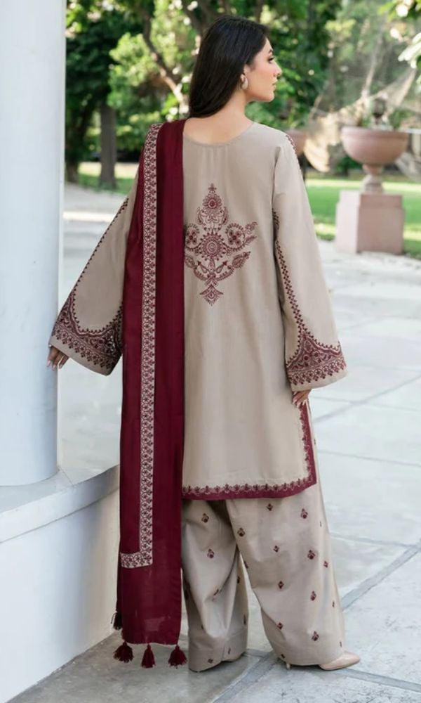 701 Baroque Luxury Embroidered With Accessories 3PC