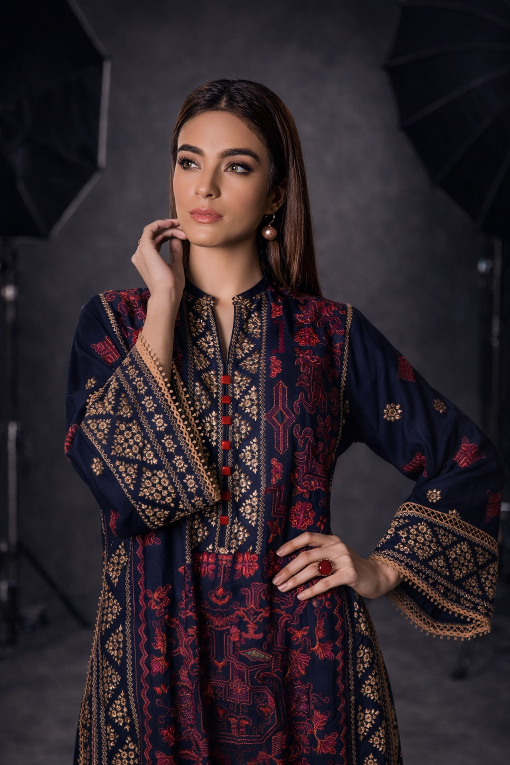 NF-301 Bareeze Luxury Partywear Embroidered Lawn 2PC