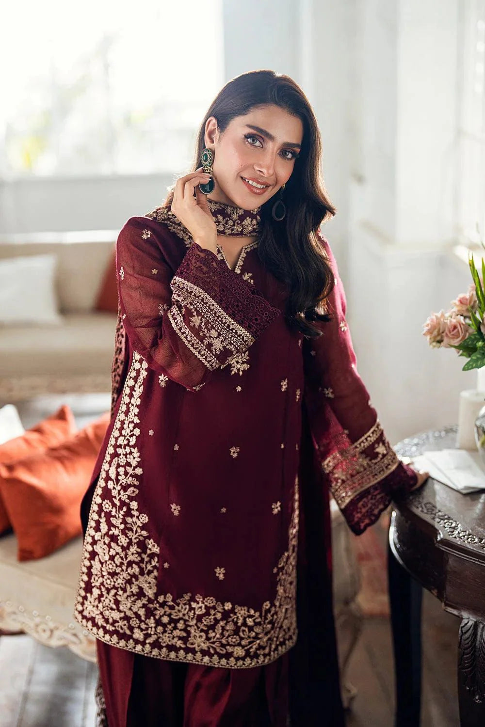 NF-716 Azure by Ayza Khan Luxury Embroidered Lawn 2PC
