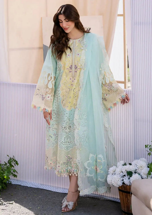 NF-805 Bin Ilyas Luxury Embroidered Lawn 3PC