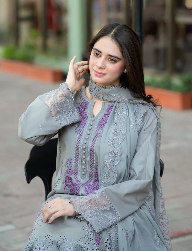 NF-6502 Mushq Chickenkari Eid Special Lawn 3PC