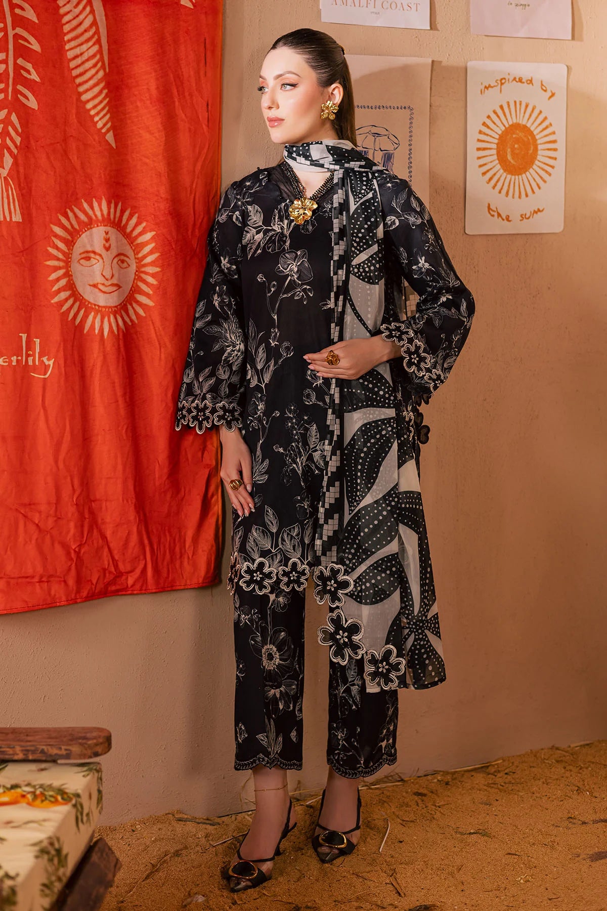 NF-26-03 Nureh Luxury Print with Ready to wear Dubata