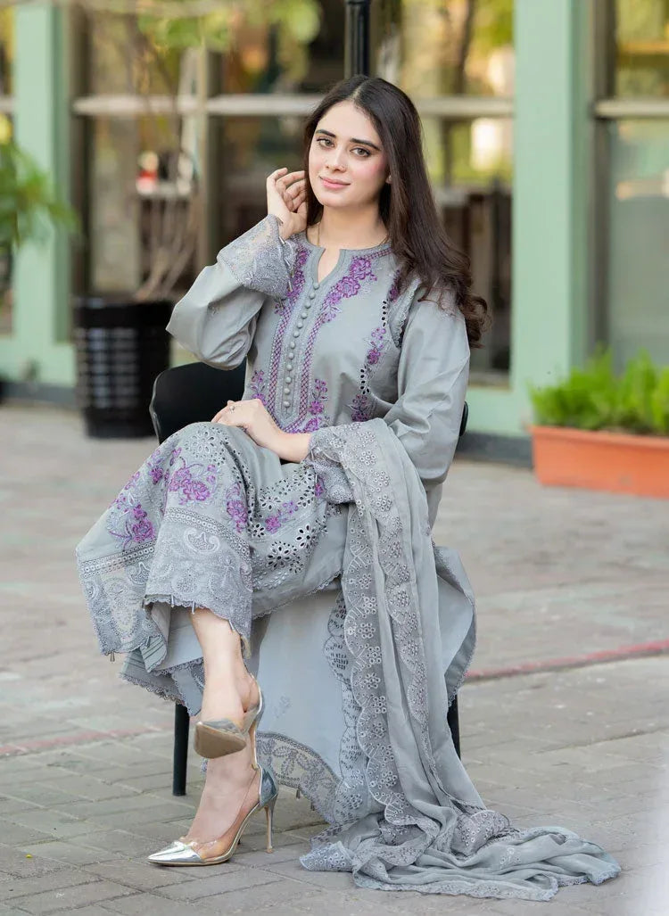 NF-6502 Mushq Chickenkari Eid Special Lawn 3PC