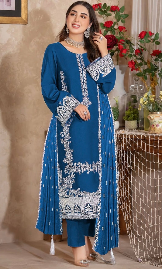 NF-326 Zarkash Luxury Embroidered Lawn 3PC