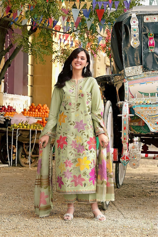 NF-1836 Aneelas Luxury Embroidered Lawn 3Pc