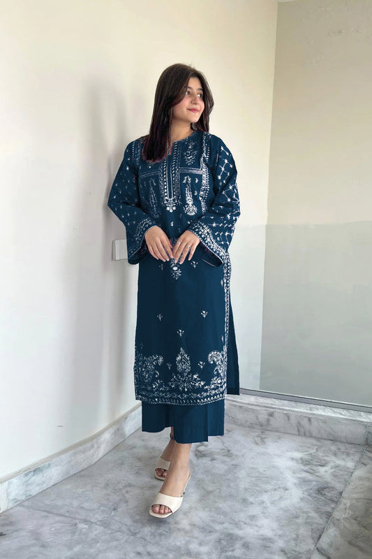 NF-303 Umza Luxury Embroidered Lawn 2PC