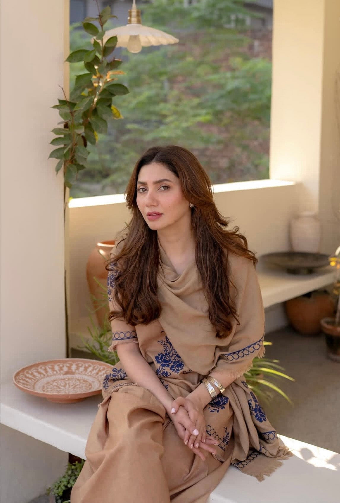 NF-798 Dyot by Mahira Khan Luxury Cross Stitch Lawn 2PC
