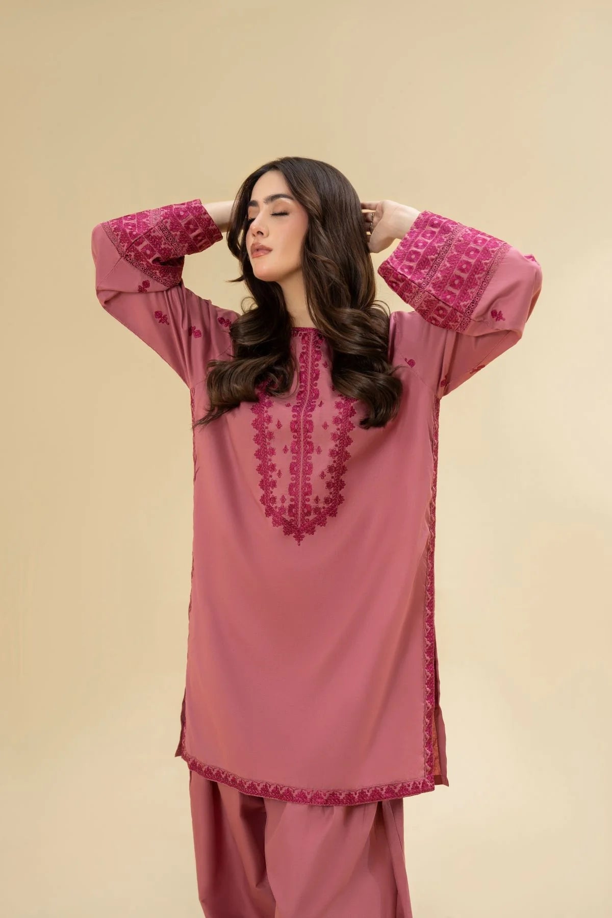 NF-302 Garnet Embroidered Lawn 2PC