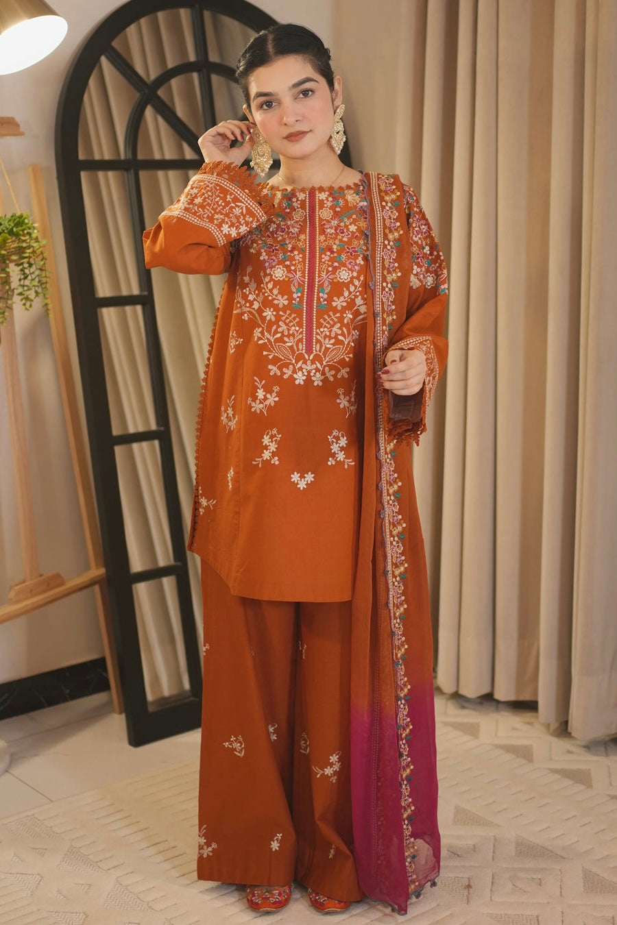 Batik Luxury Embroidered with Emb Shawl Danak 3PC