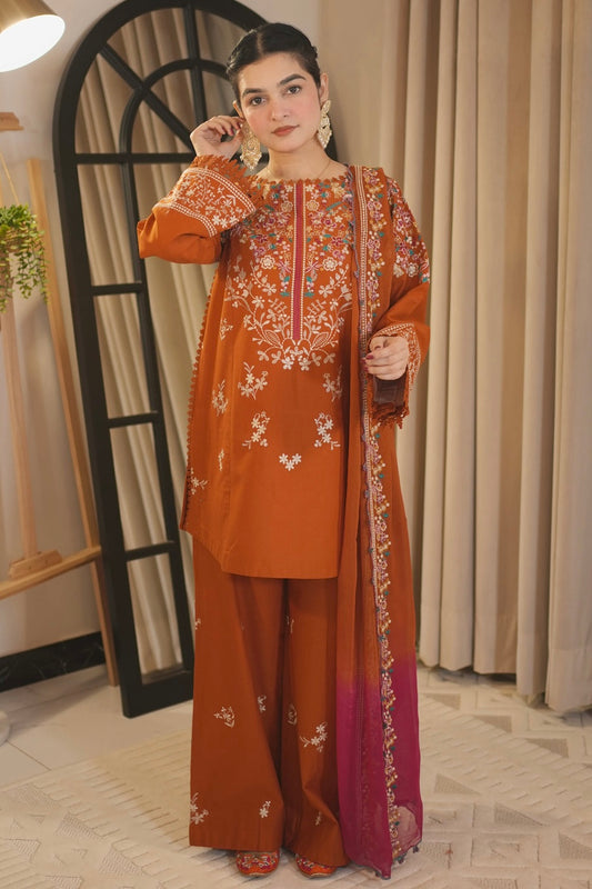 Batik Luxury Embroidered with Emb Shawl Danak 3PC