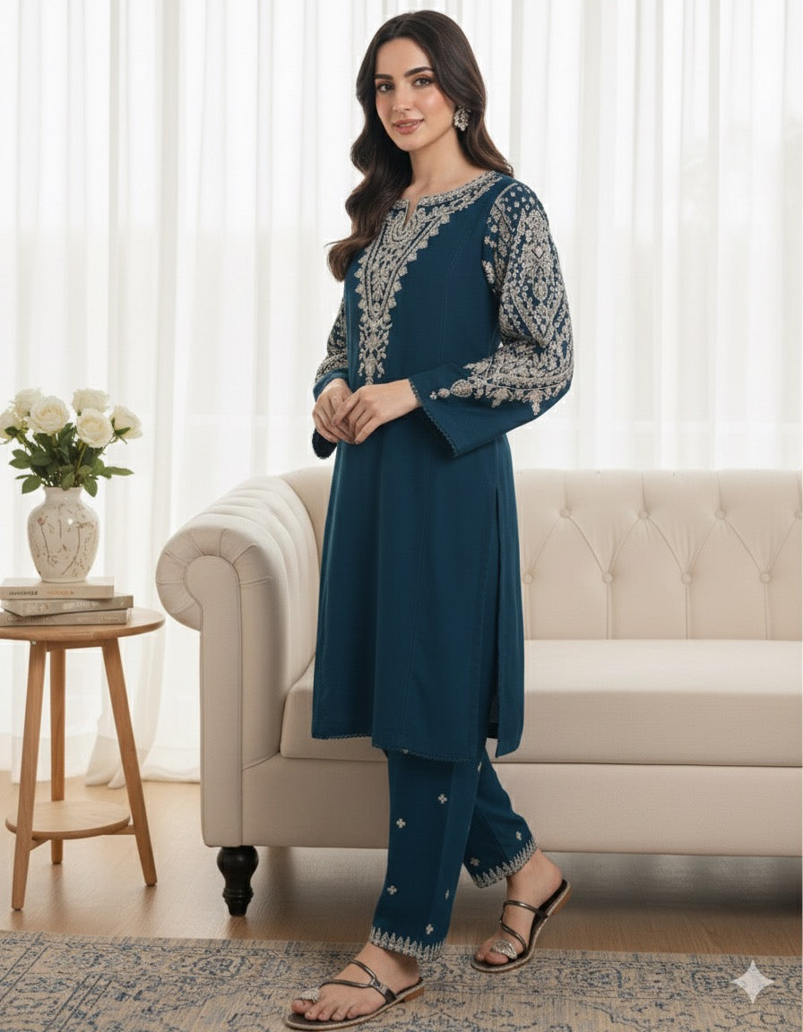 NF-321 Batik Party Wear Lawn -2PC