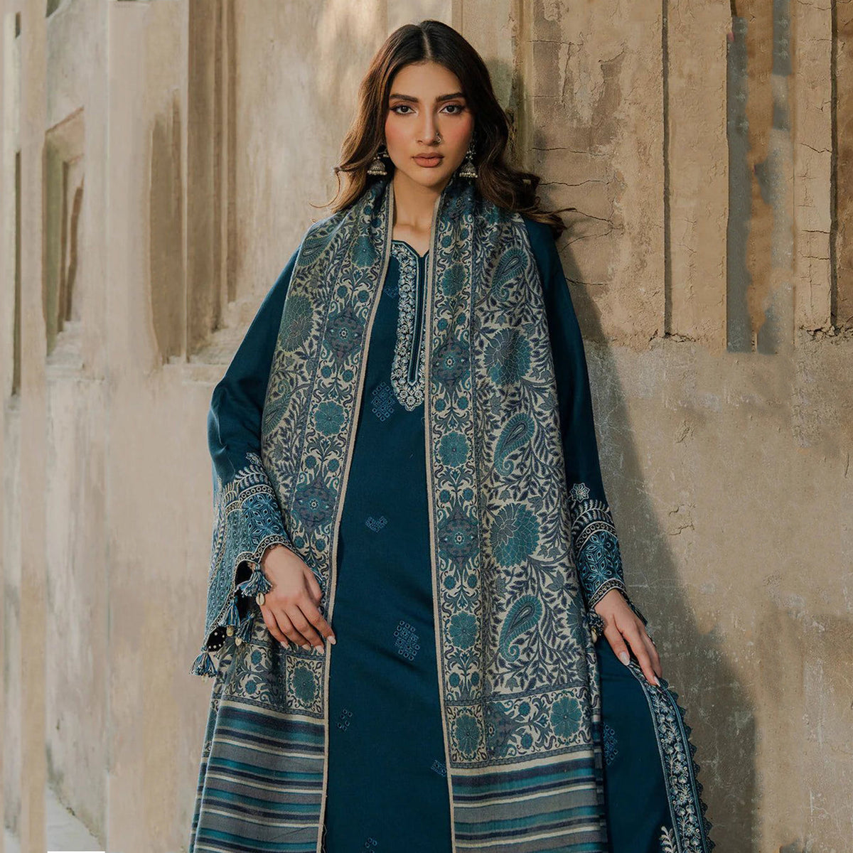 NF-6205 Izel Luxury Embroidered Winter Danak 3PC