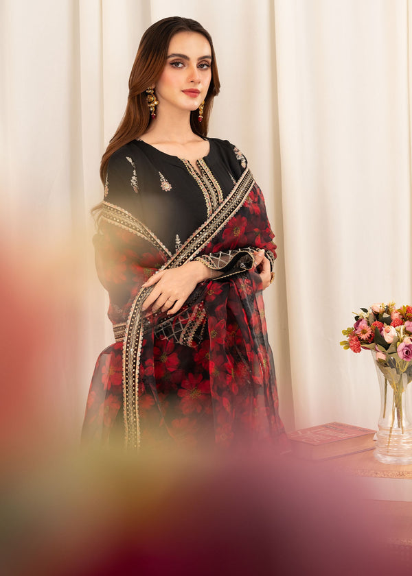 NF-1819 Nureh Luxury Embroidered with Ready to wear Dubata Lawn 3Pc