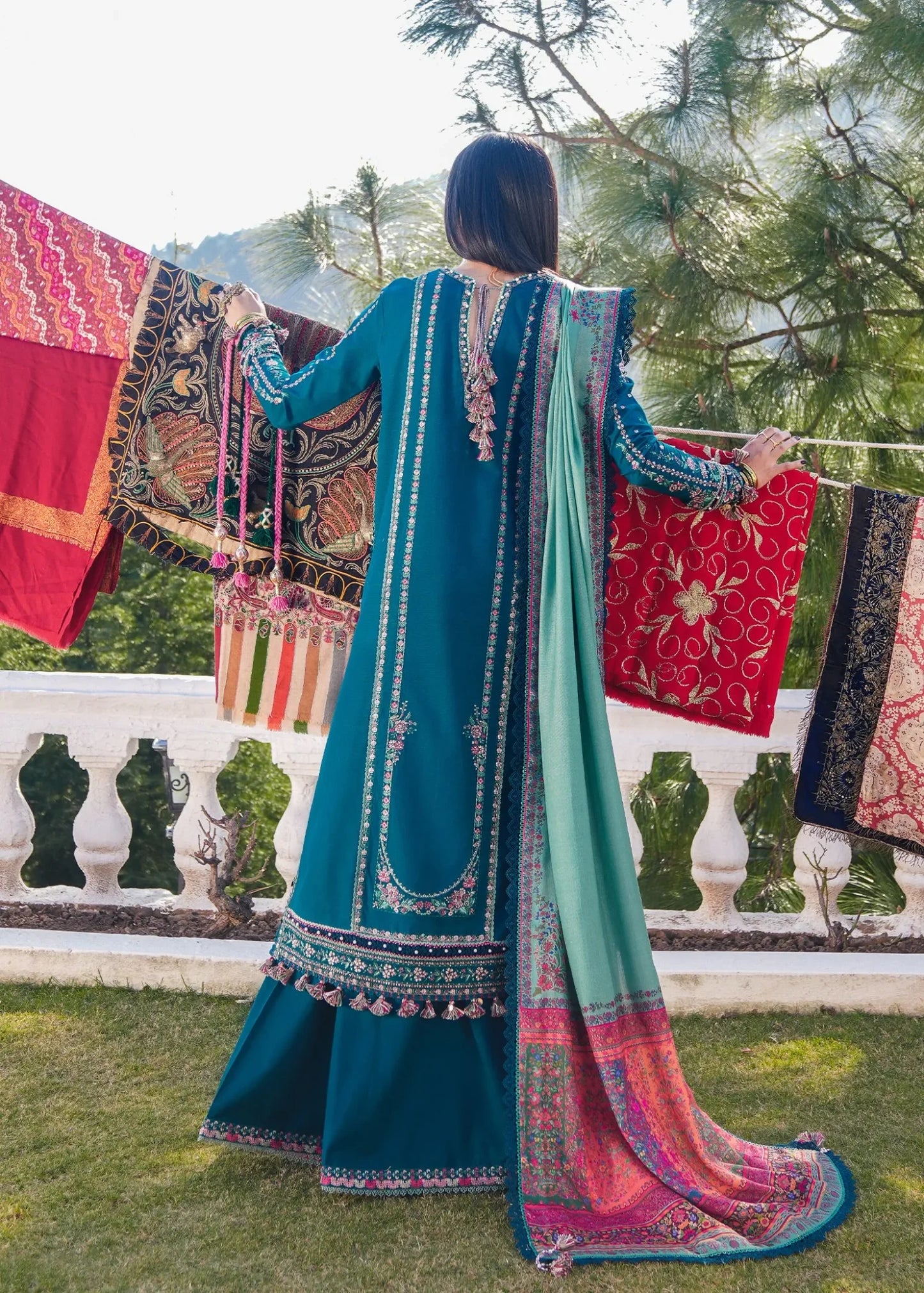 NF-121 hussain Rehar luxury Embroidered Lawn 3PC