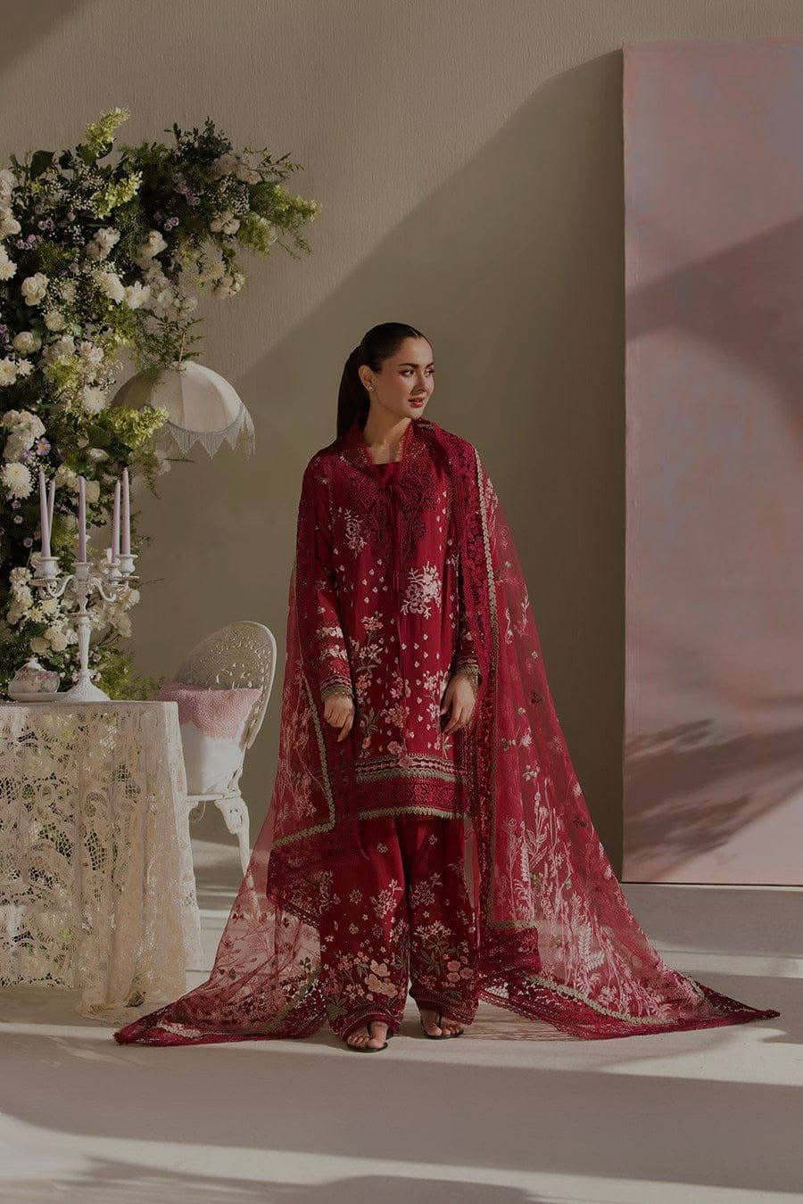 NF-828 Sobia Nazir Luxury Embroidered Lawn 3PC
