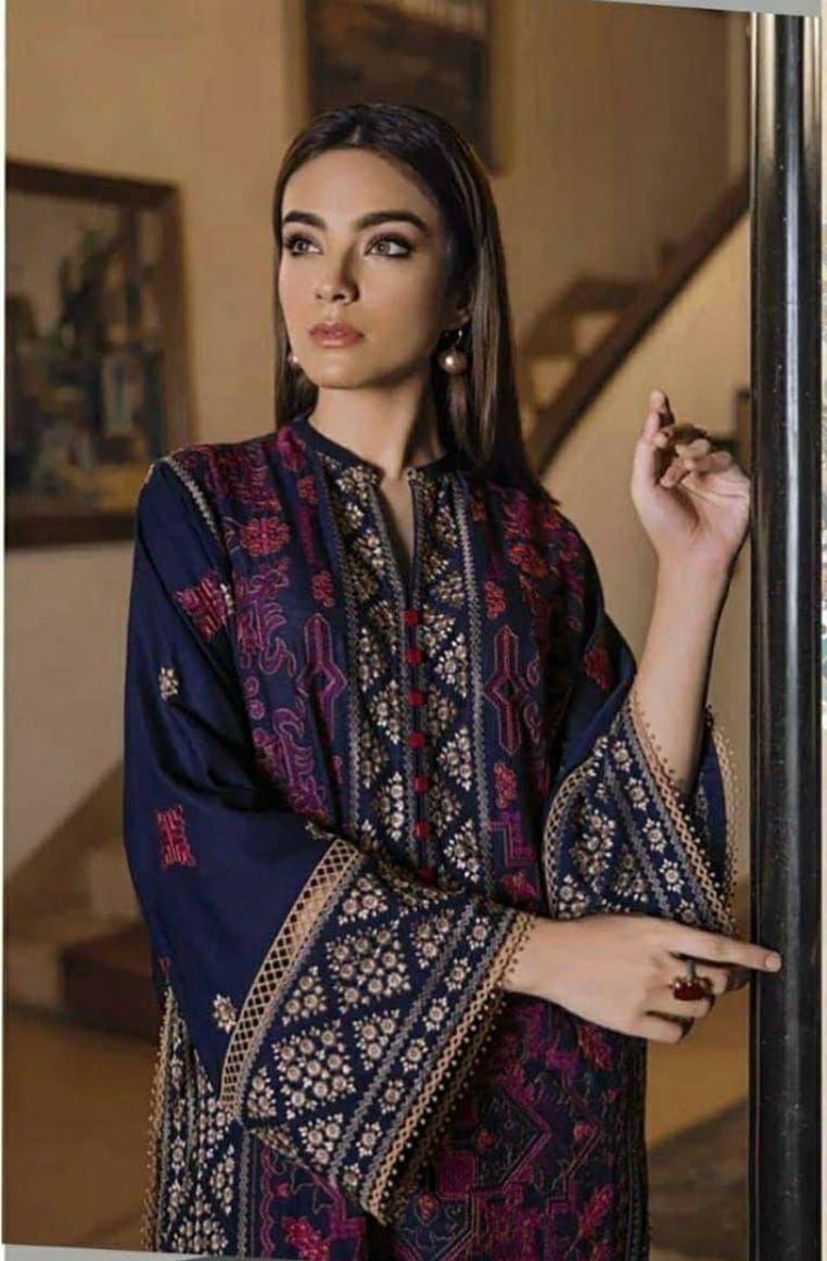 NF-301 Bareeze Luxury Partywear Embroidered Lawn 2PC