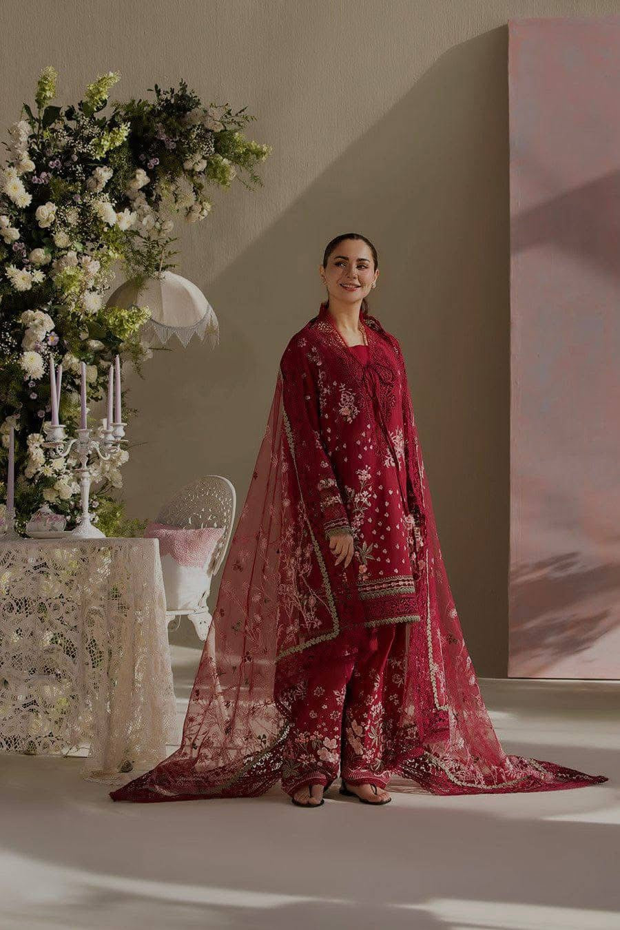 NF-828 Sobia Nazir Luxury Embroidered Lawn 3PC