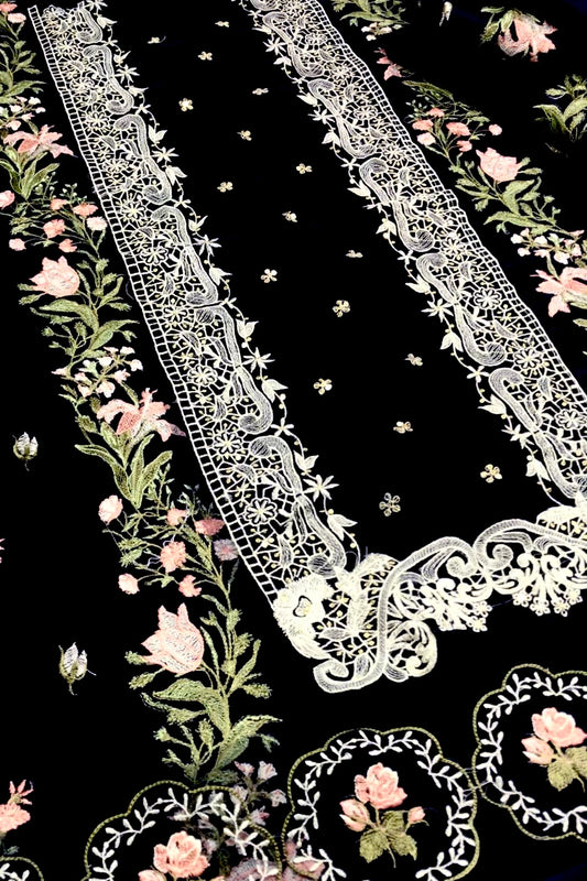 NF-115 Crimson Embroidered Danak 2PC