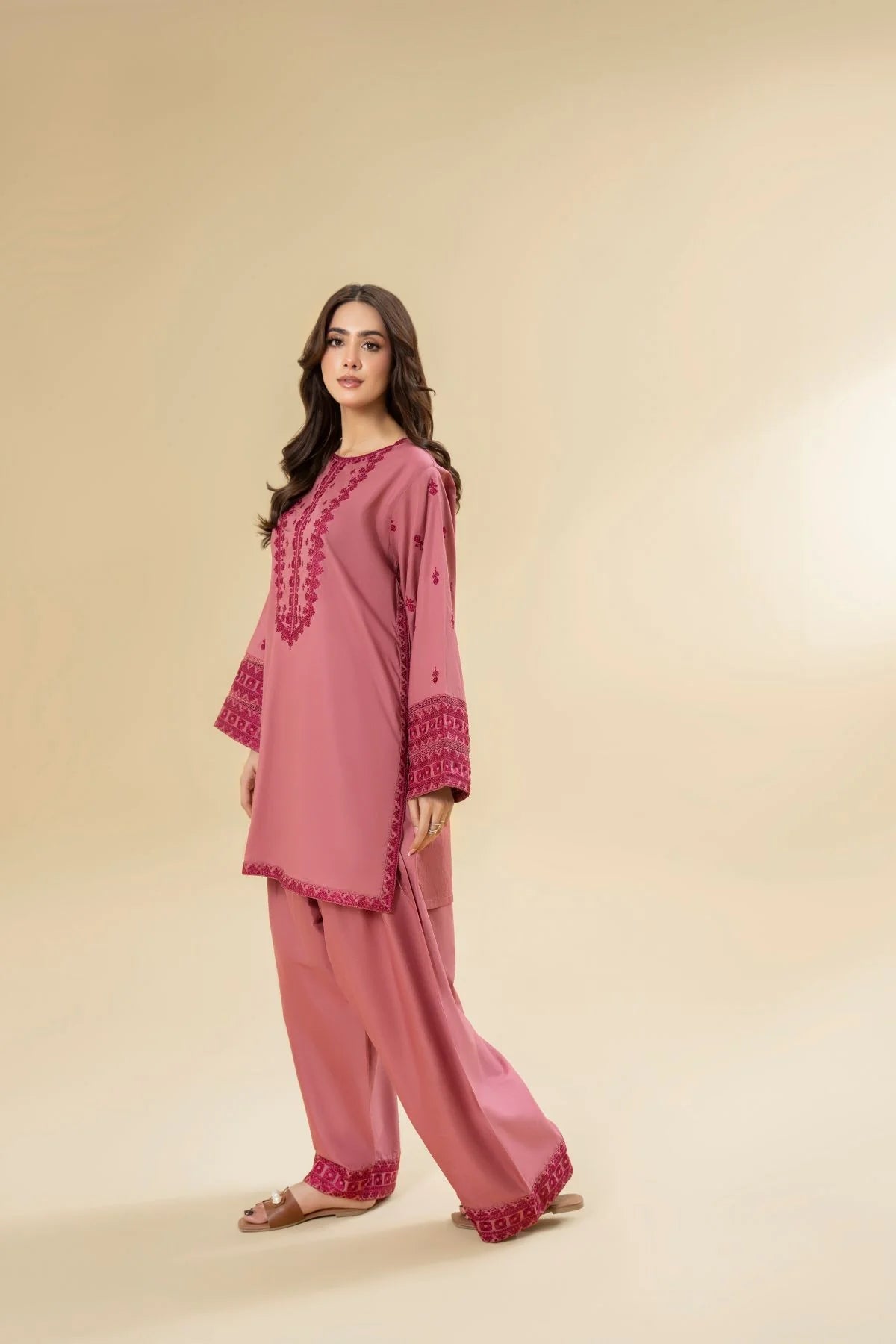 NF-302 Garnet Embroidered Lawn 2PC