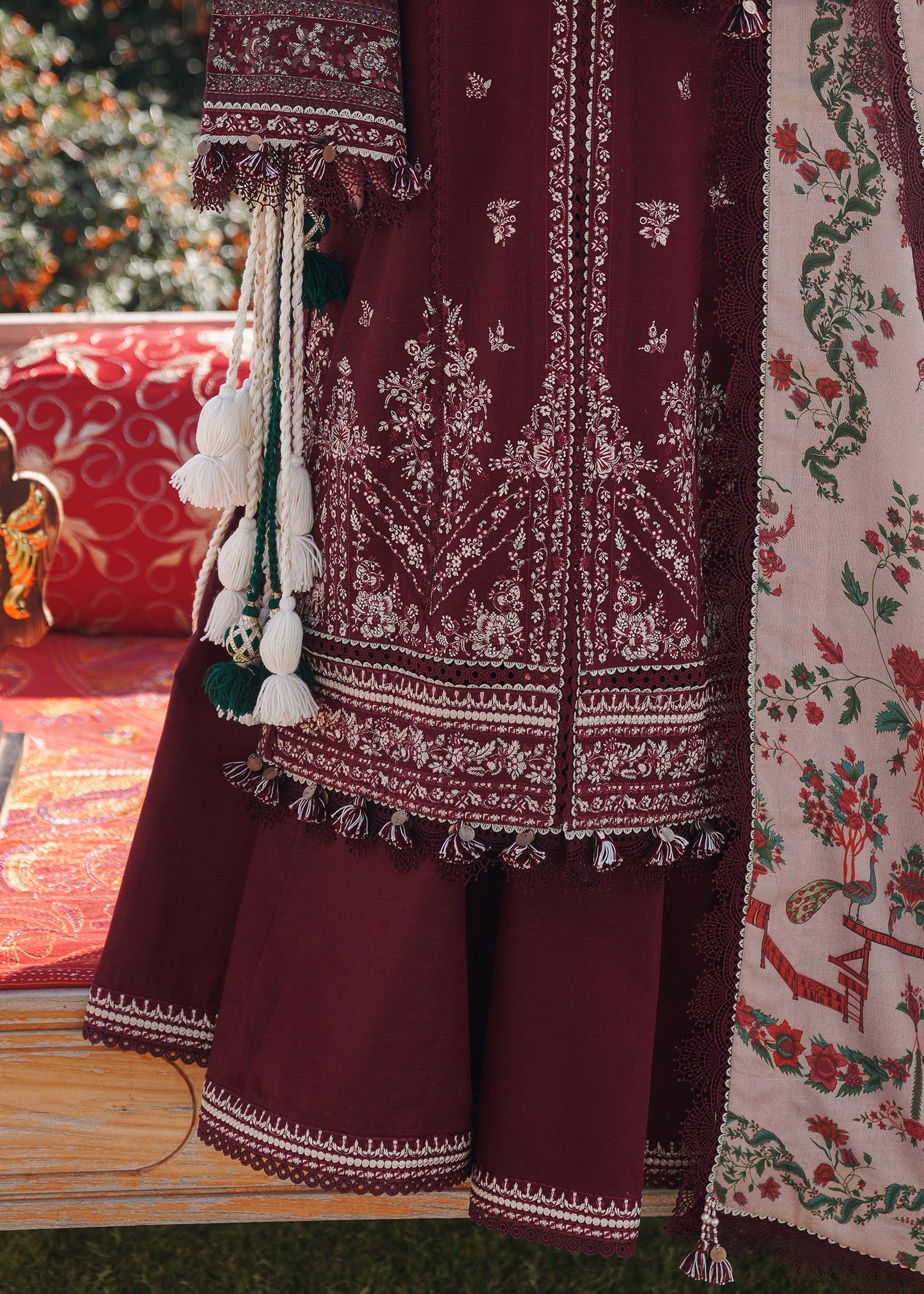 NF-262 Hussain Rehar Luxury Embroidered 3PC