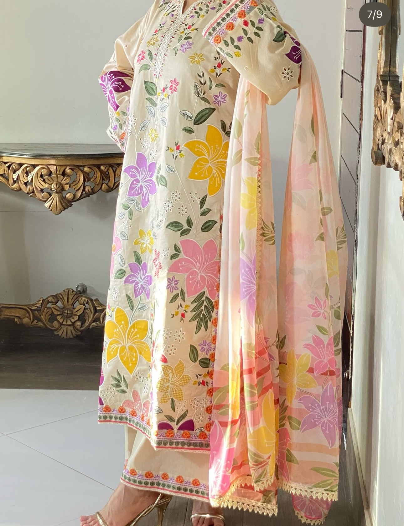 NF-1836 Aneelas Luxury Embroidered Lawn 3PC