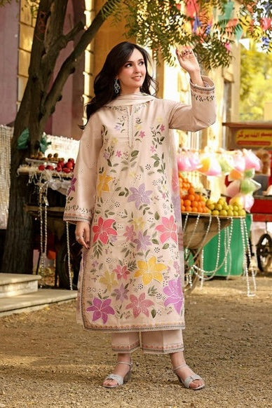 NF-1836 Aneelas Luxury Embroidered Lawn 3PC