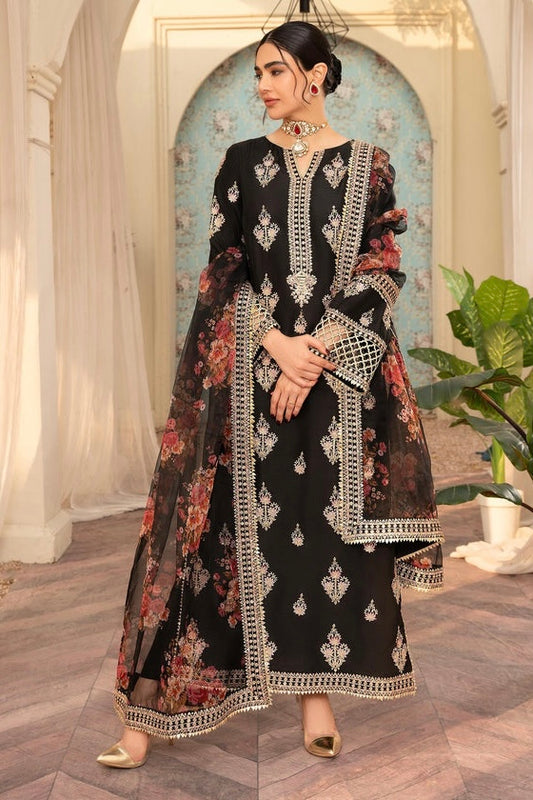 NF-1819 Nureh Luxury Embroidered with Ready to wear Dubata Lawn 3Pc