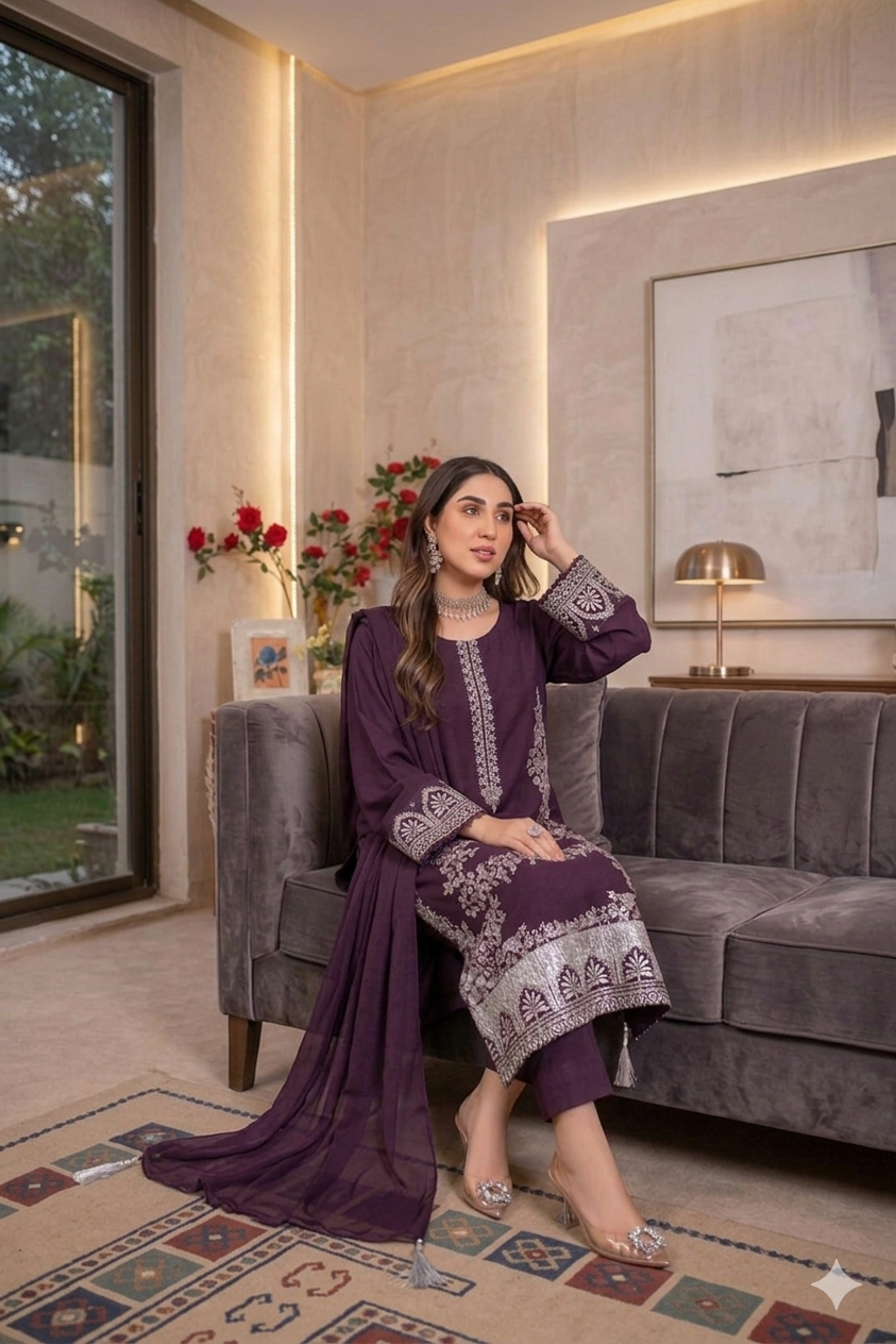 NF-336 Zarkash Luxury Embroidered Lawn 3PC
